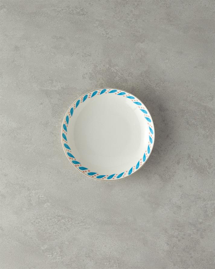 Blue Carny Bone Porselen Çukur Tabak 20 cm Mavi