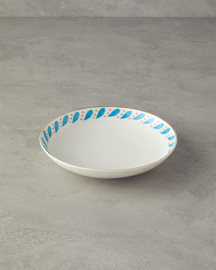 Blue Carny Bone Porselen Çukur Tabak 20 cm Mavi