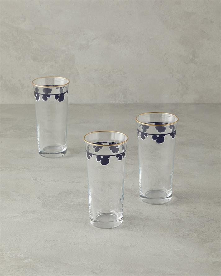 Bohemia 3lü Cam Meşrubat Bardağı 290 Ml Siyah