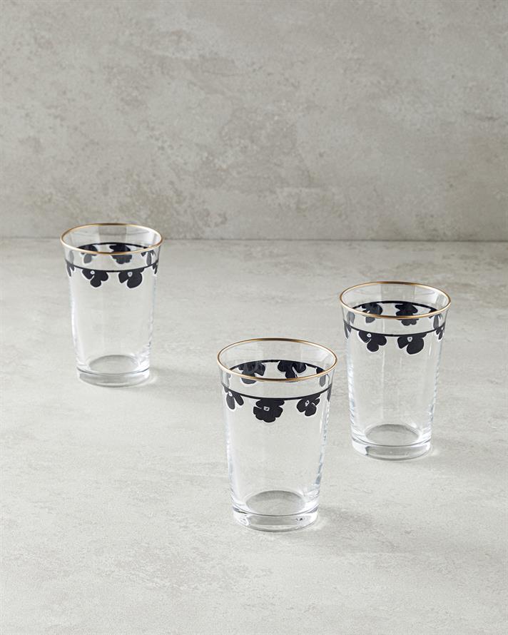 Bohemian 3lü Cam Meşrubat Bardağı 290 Ml Siyah