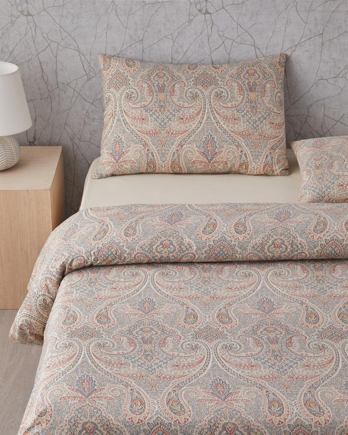 Boho Chic Pamuk Çift Kişilik Çarşaflı Nevresim Takımı 200x220 cm Bej