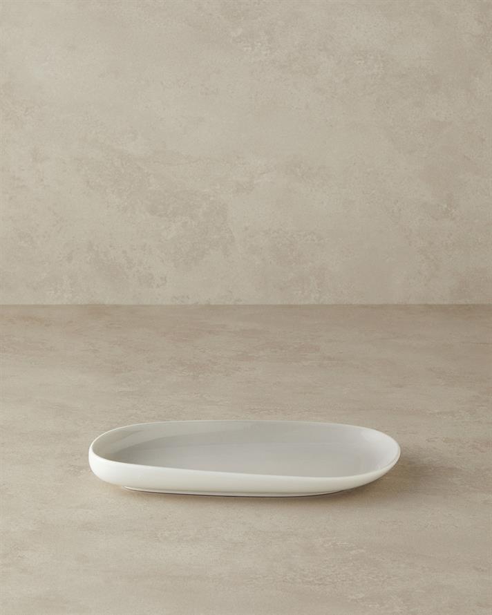 Boho New Bone China Kayık Tabak 27 cm Gri