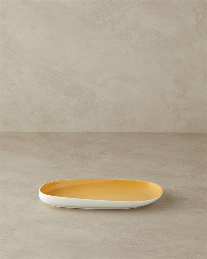 Boho New Bone China Kayık Tabak 27 cm Sarı