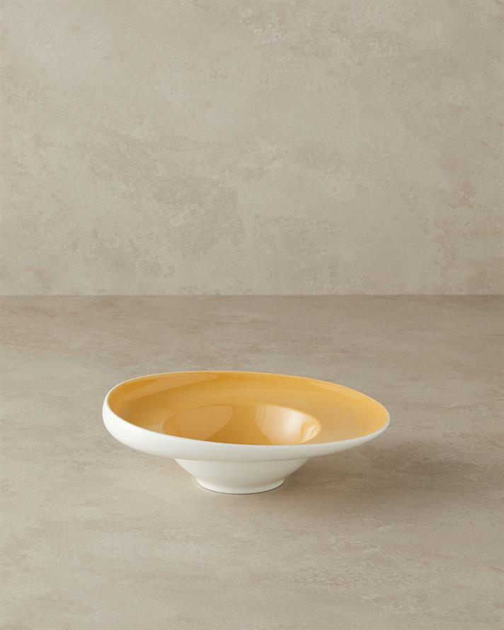 Boho New Bone China Makarna Servis Tabağı 24 cm Sarı