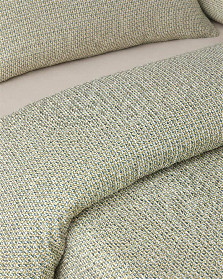 Border Line Kolay Ütülenir Tek Kişilik Çarşaflı Nevresim Takımı 160x220 cm Yeşil-Bej