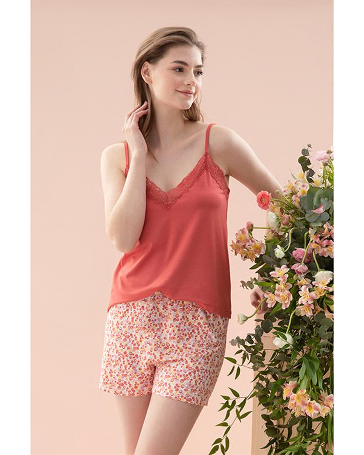 Bubbles Viskon Kadın Pijama Takımı Pembe