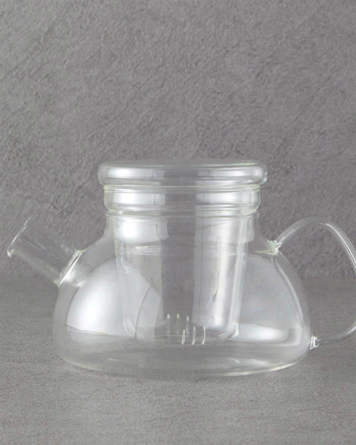 Canela Borosilikat Süzgeçli Demlik 700 ml Şeffaf