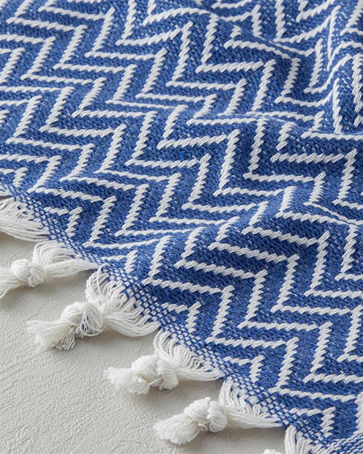 Carlo Pamuk Koltuk Şalı İndigo