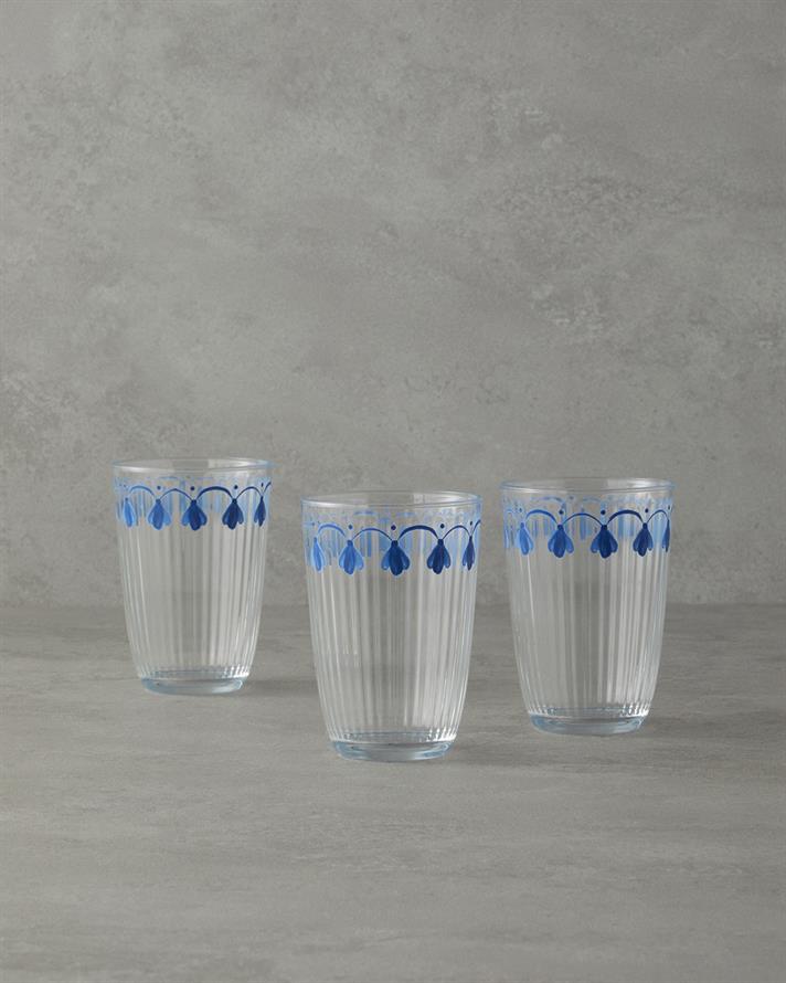 Carnival Drip Cam 3lü Bardak 395 ml Mavi