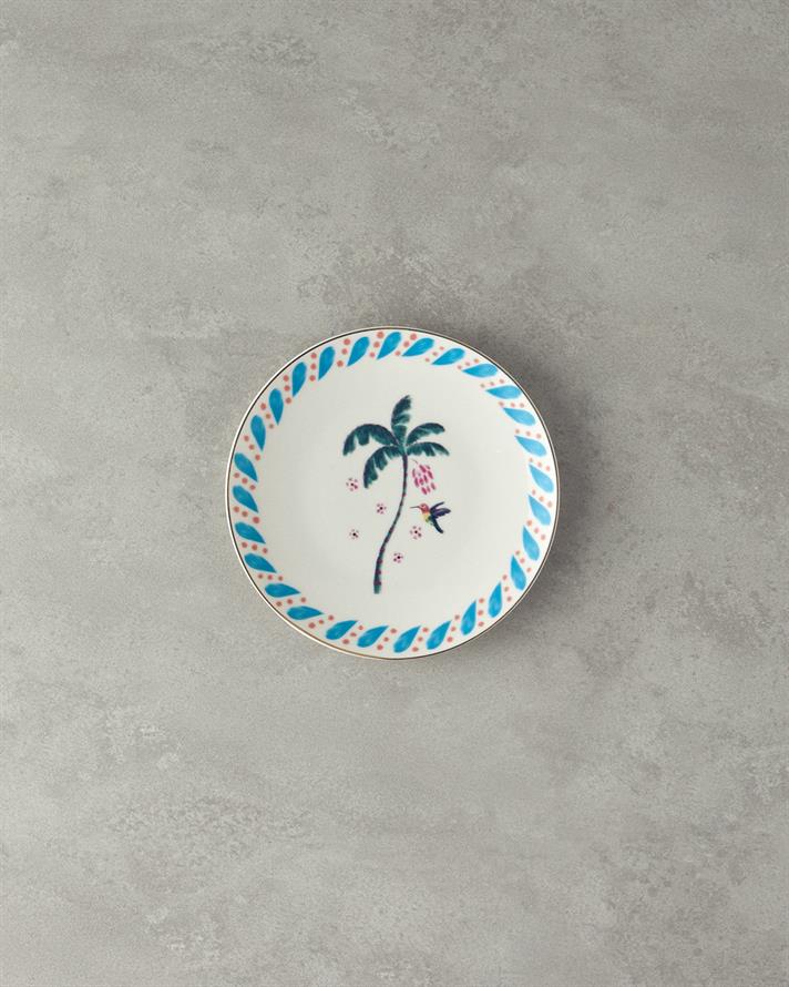 Carnival Palm Bone Porselen Pasta Tabağı 20 cm Mavi-yeşil