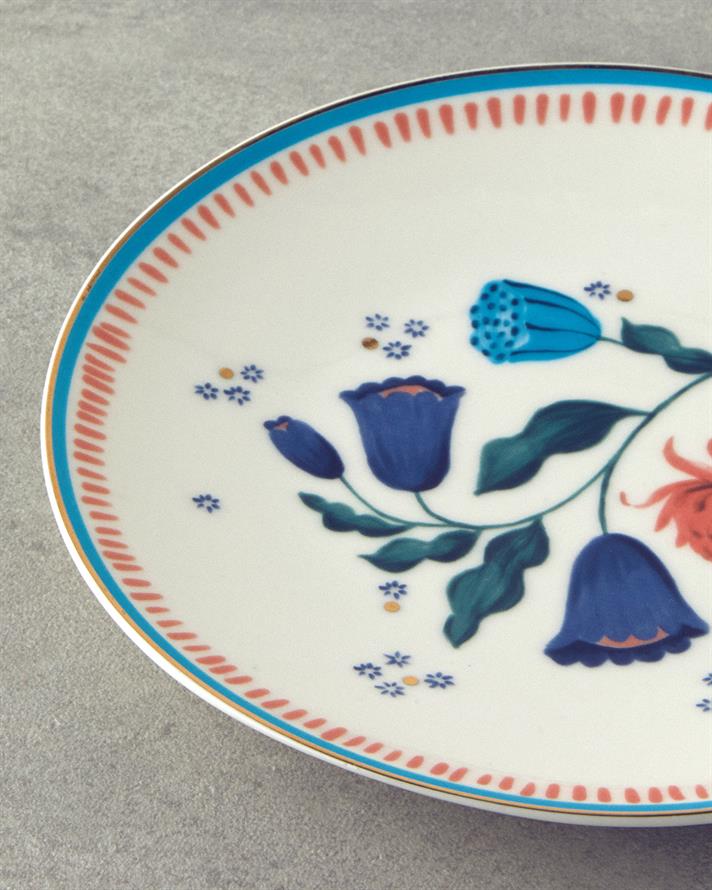 Carnival Posy Bone Porselen Pasta Tabağı 20 cm Renkli