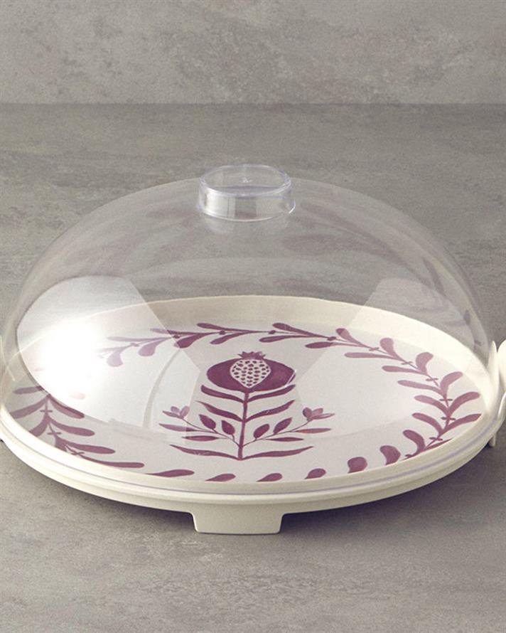 Carnival Tulip Melamin Kek Fanusu 30 cm Fuşya