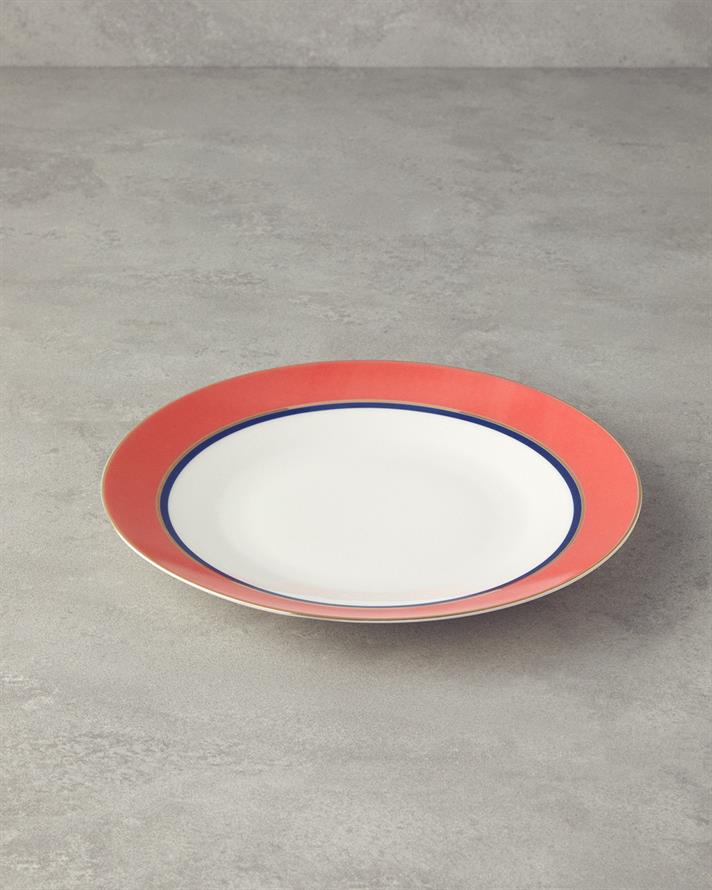 Carny Bone Porselen Servis Tabağı 25 cm Turuncu