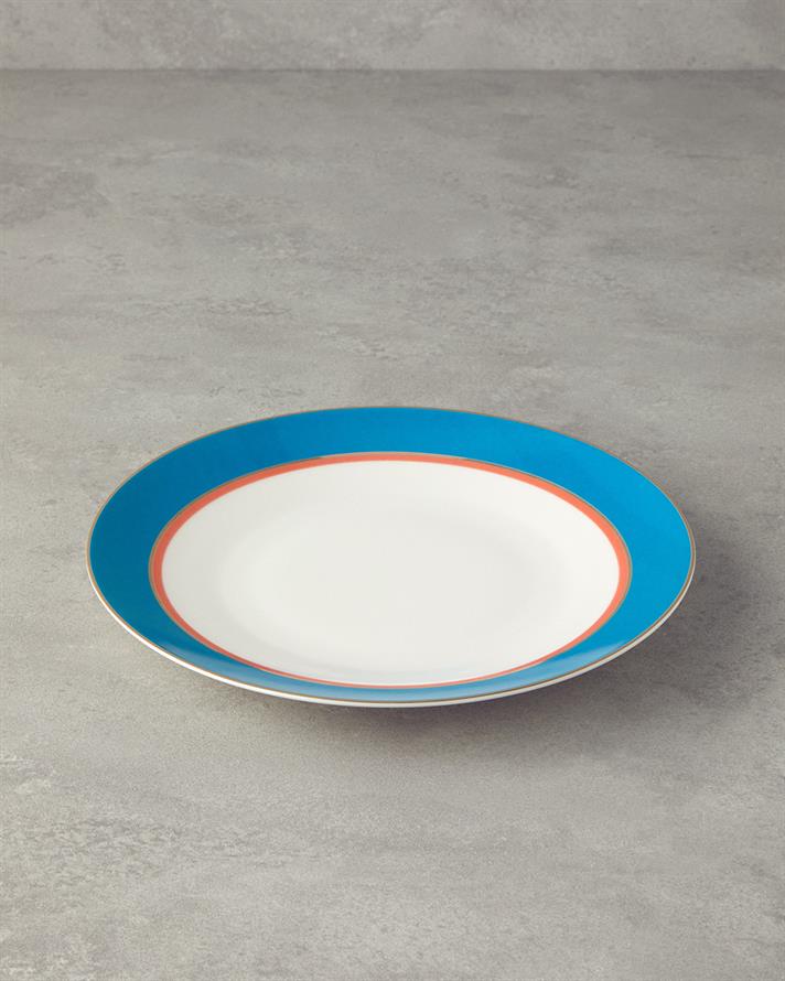 Carny Bone Porselen Servis Tabağı 25 cm Mavi