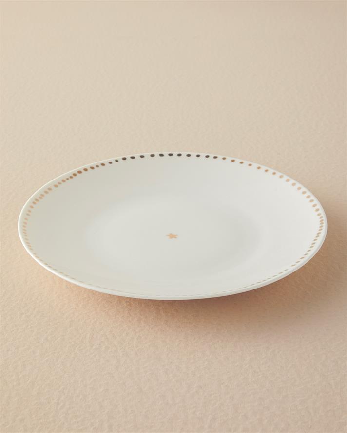 Cheerful Glam Bone Porselen Servis Tabağı 25 cm Beyaz