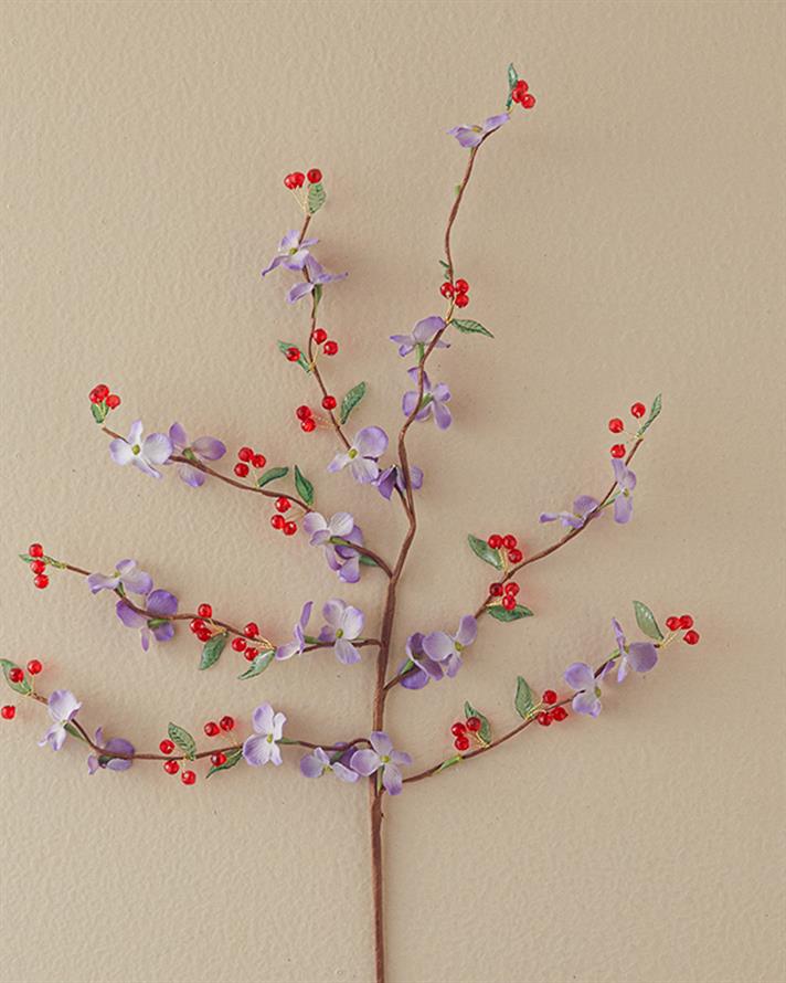 Cherry Blossoms Tek Dal Yapay Çiçek Kırmızı