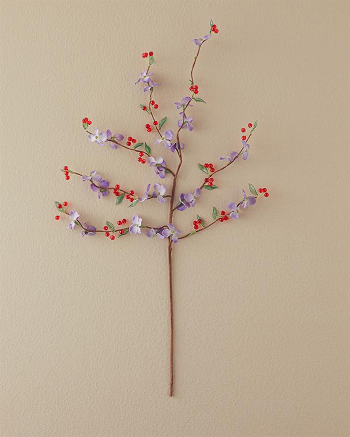 Cherry Blossoms Tek Dal Yapay Çiçek Kırmızı