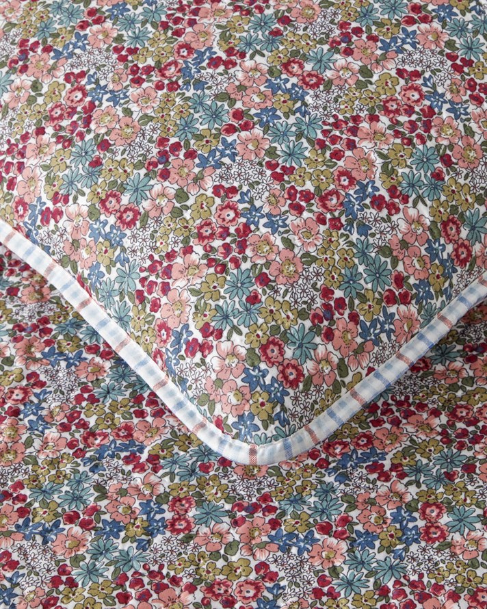 Cherry Plaid Tek Kişilik Yatak Örtüsü Takımı 160x220 cm Fuşya