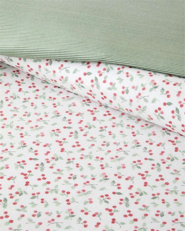 Cherry Pop Kolay Ütülenir Çift Kişilik Nevresim Seti 200x220 cm Kırmızı