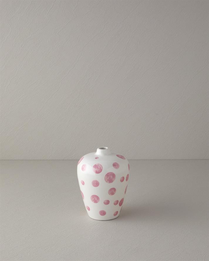 Chic Dots Dolomite Vazo Fuşya