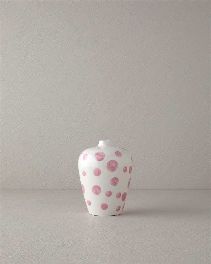 Chic Dots Dolomite Vazo Fuşya