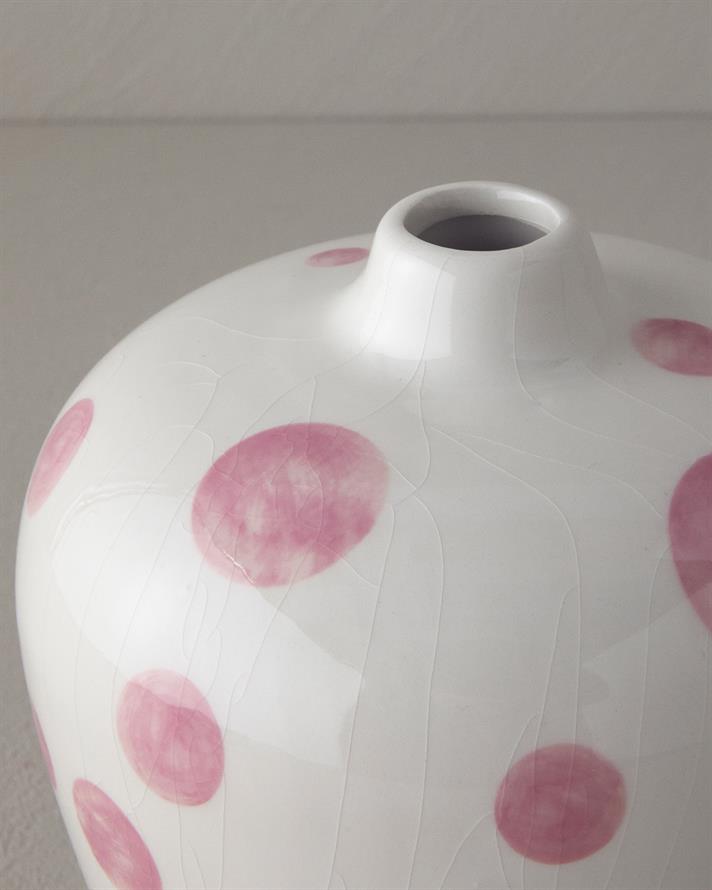 Chic Dots Dolomite Vazo Fuşya