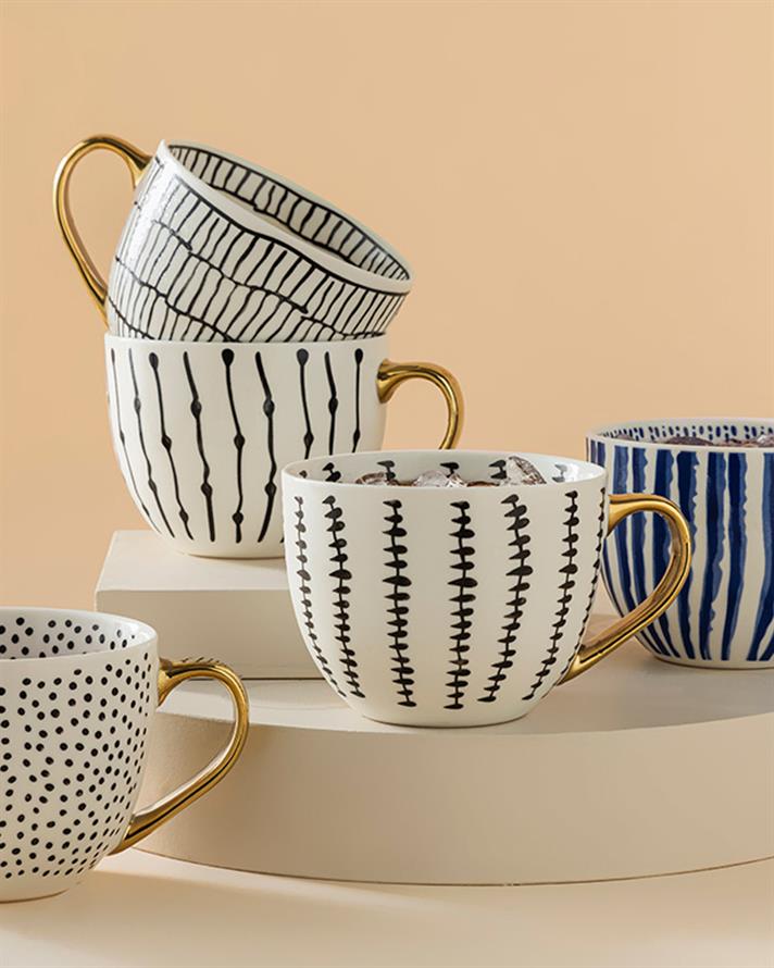 Chic Mold New Bone China Kupa 450 ml Lacivert