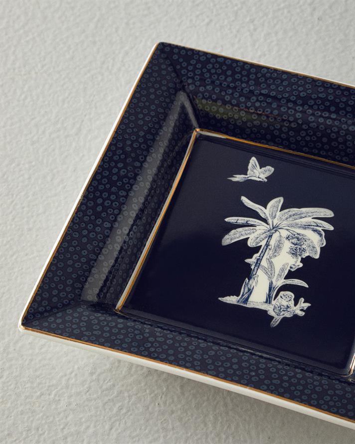 Chic Palm Dekoratif Tabak Lacivert