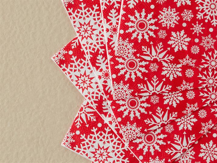 Christmas Snow Kağıt Peçete Kırmızı