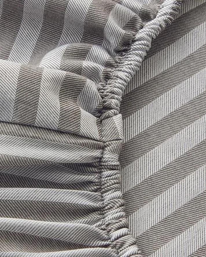 Classy Stripe Twill Tek Kişilik Lastikli Çarşaf Antrasit