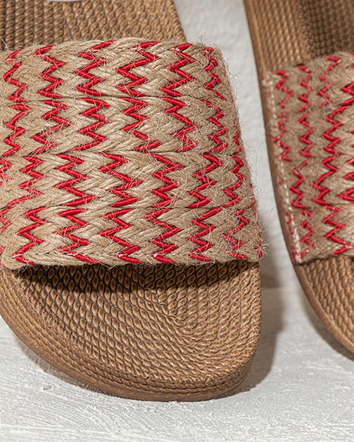 Coastal Rope Kadın Sokak Terliği Kırmızı