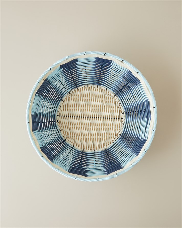 Coastlinear Plastik Sunumluk 30 cm Mavi - Krem