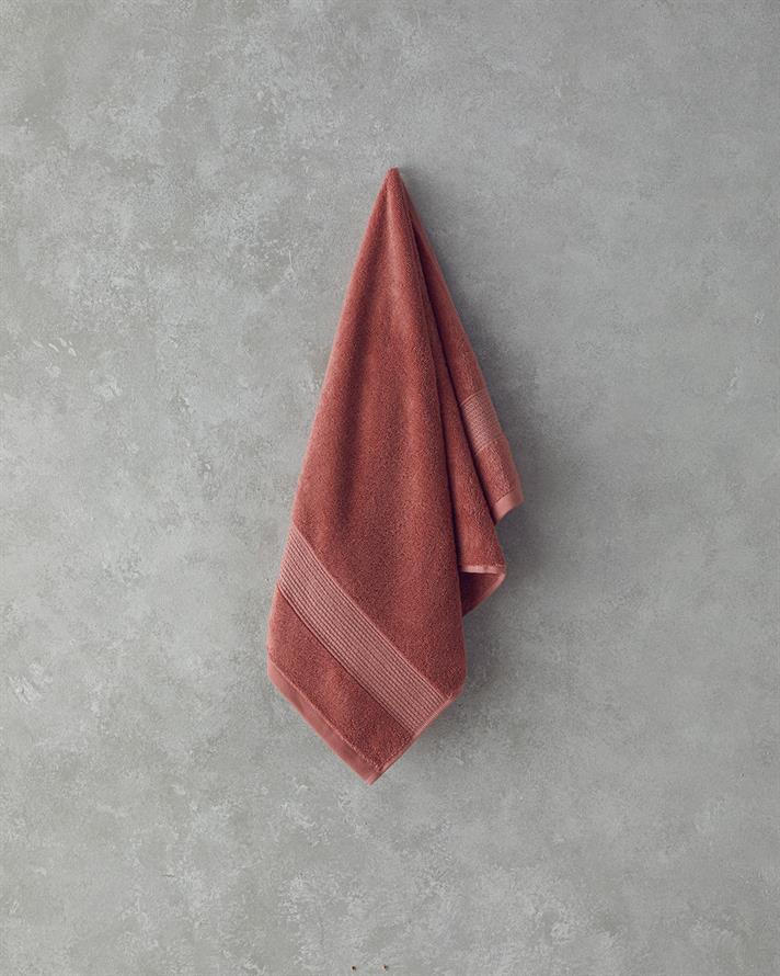 Deluxe Low Twist Pamuklu Yüz Havlusu 50x90 cm Gül Kurusu