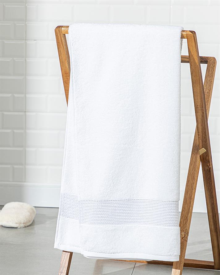 Deluxe Pamuklu Low Twist Banyo Havlusu Beyaz