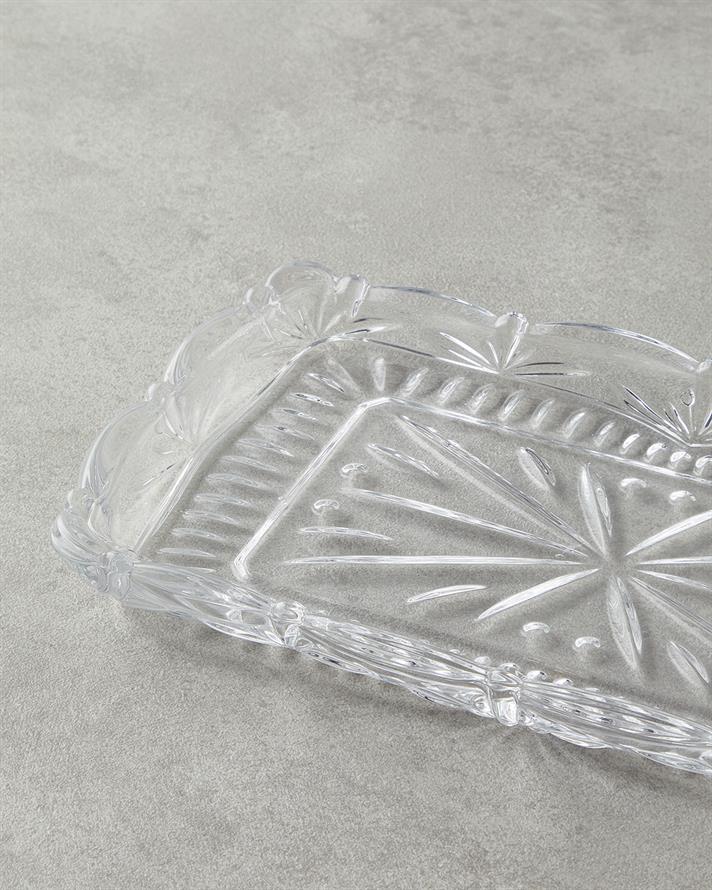 Diamond Cam Kayık Tabak 26x15 cm Şeffaf