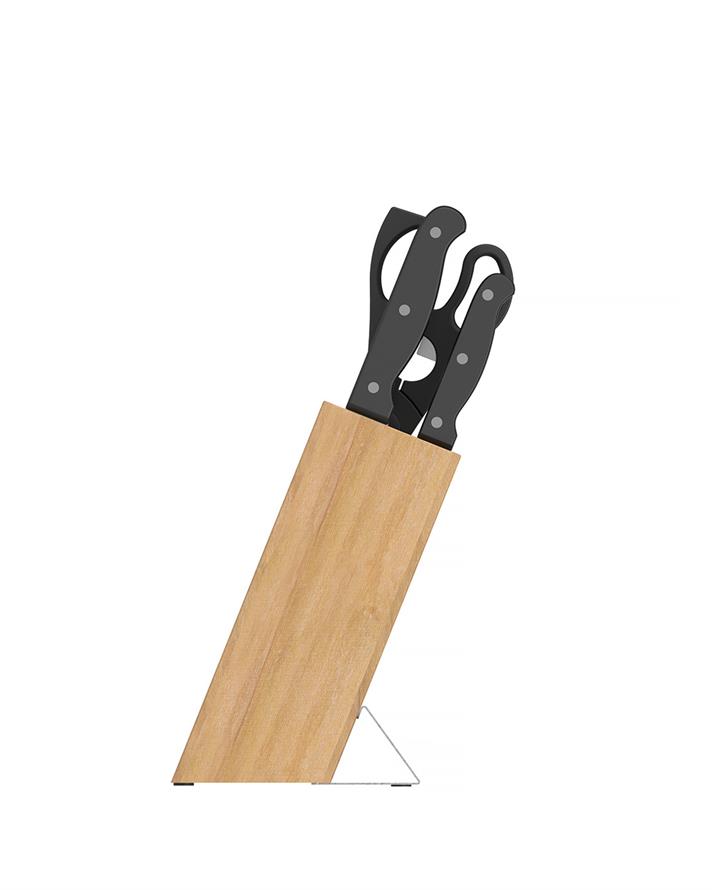 Berghoff Dina Pica Paslanmaz Çelik 7 Parça Bloklu Bıçak Seti 34x80 cm Siyah