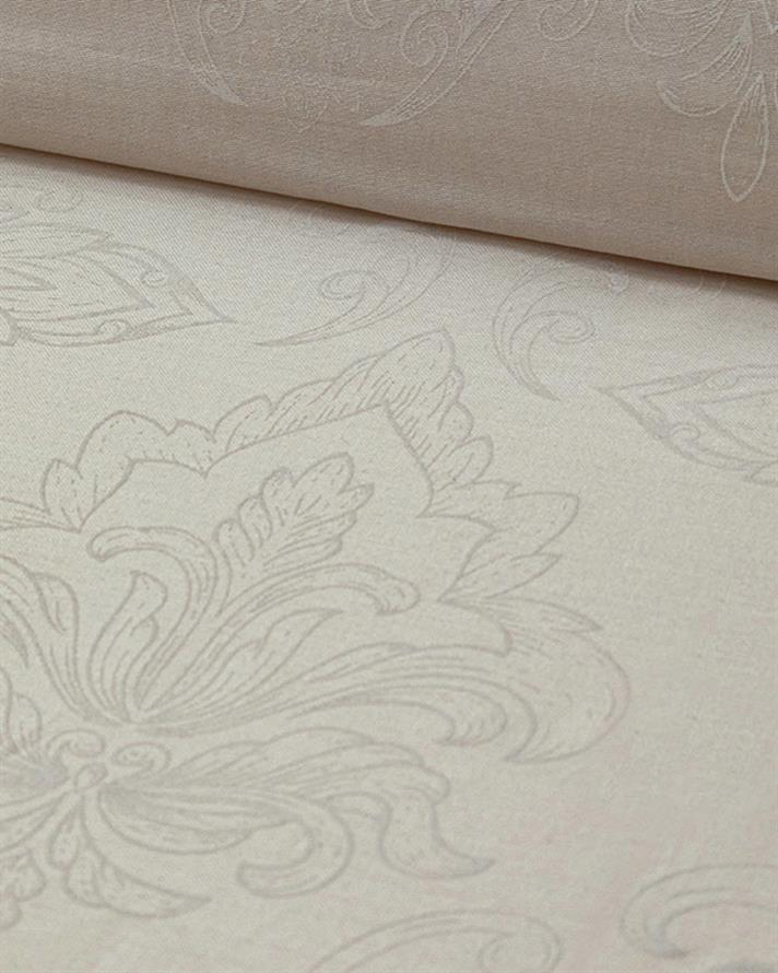 Elegant Crown Pamuk Saten Çift Kişilik Nevresim Takımı Fildişi
