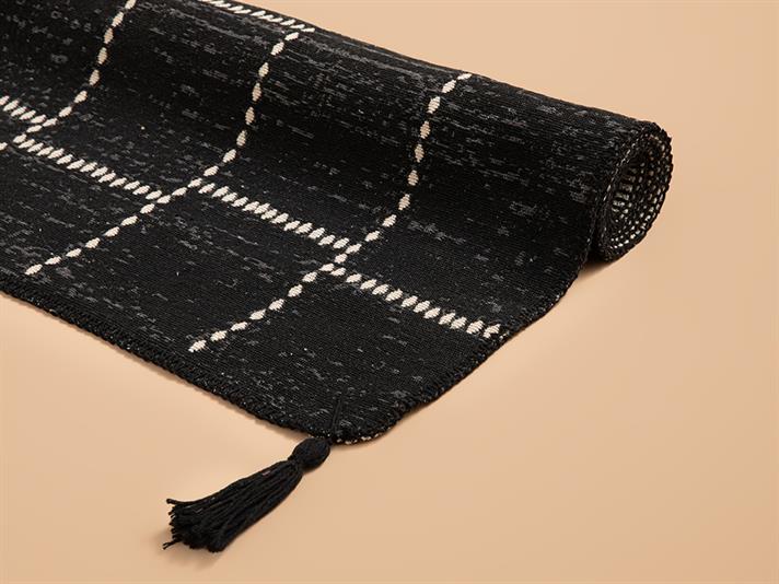 Fancynia Dokuma Kilim Krem Siyah