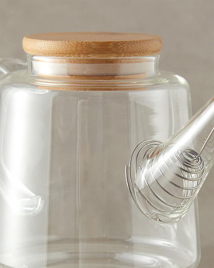 Ferrara Borosilikat Çaydanlık 550 ml+1000 ml Şeffaf