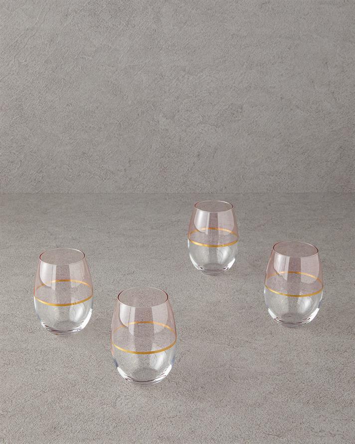 Fiore Cam 4lü Bardak 300 ml Açık Pembe