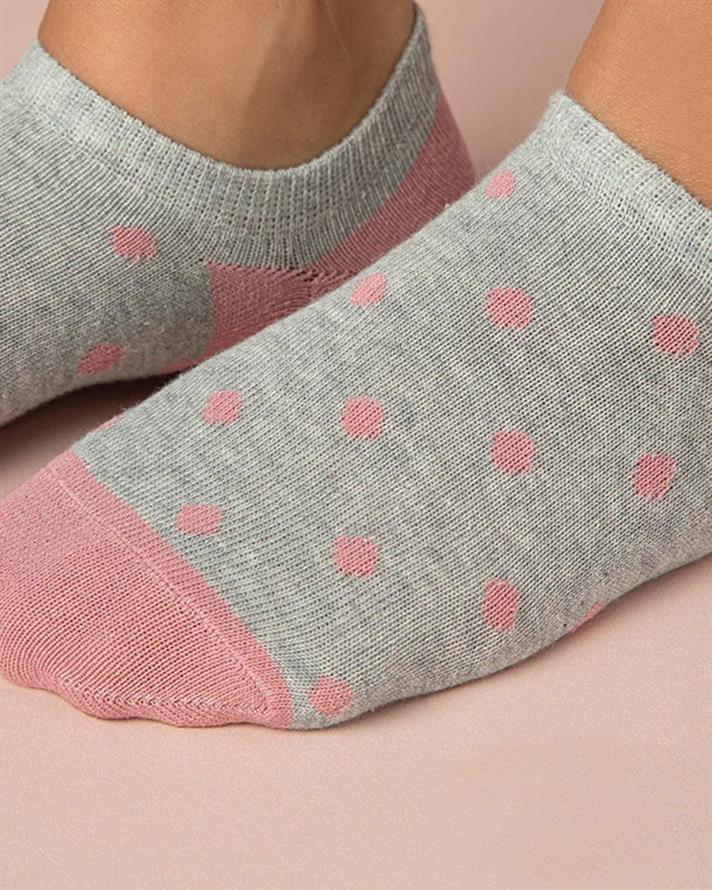 Fitted Dot Pamuk Kadın Sneaker Çorap Gül Kurusu