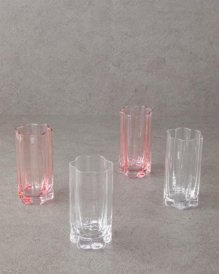 Flor Pura Cam 2li Meşrubat Bardağı Pembe