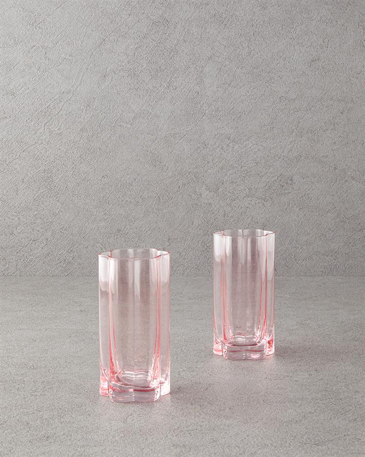 Flor Pura Cam 2li Meşrubat Bardağı Pembe