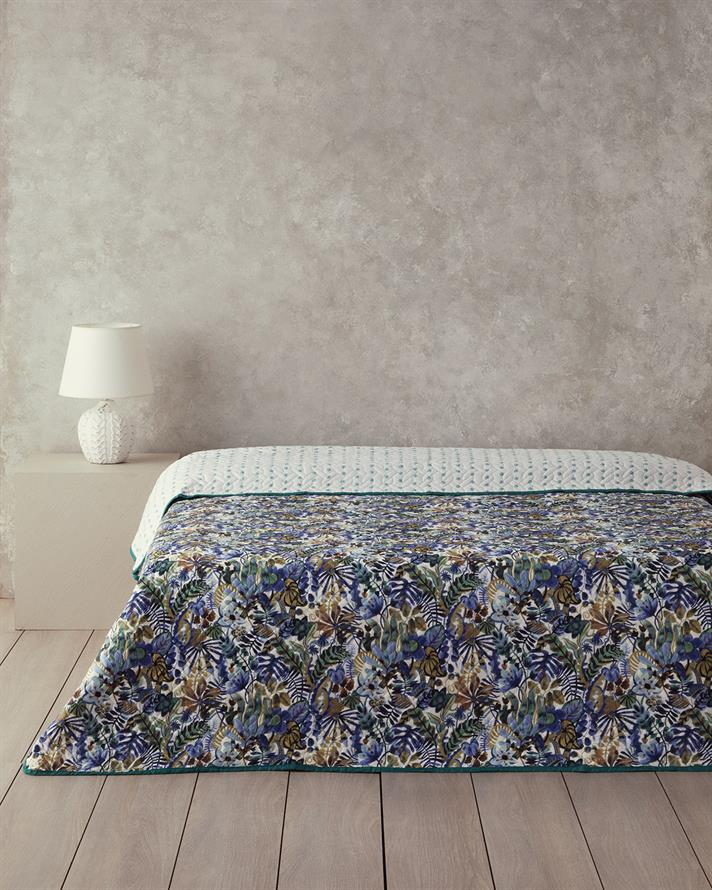 Floral Charm Tek Kişilik Çok Amaçlı Örtü Mavi