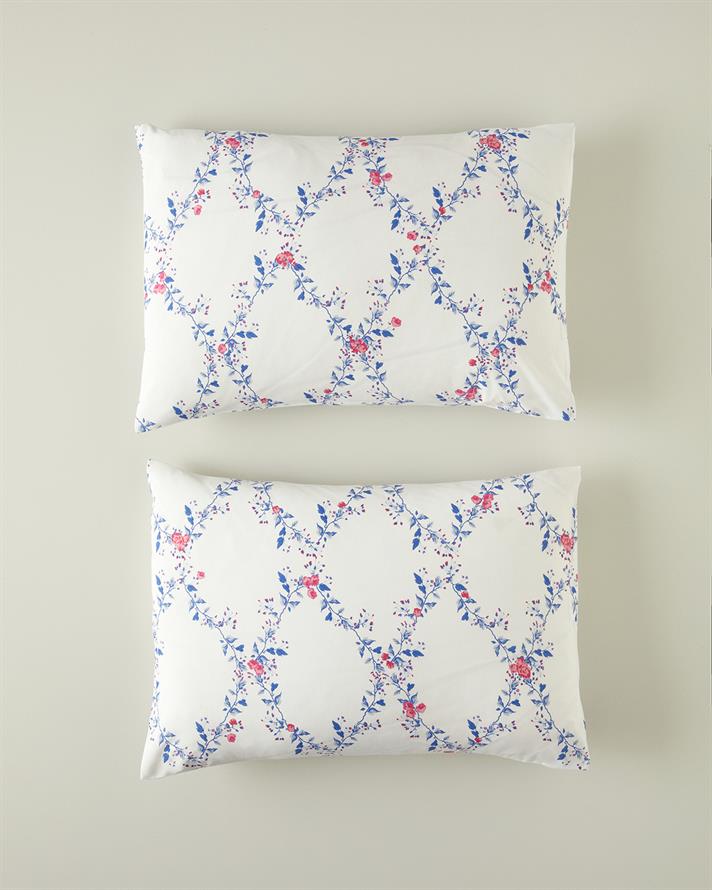 Floral Slice 2Li Yastık Kılıfı Koyu Mavi