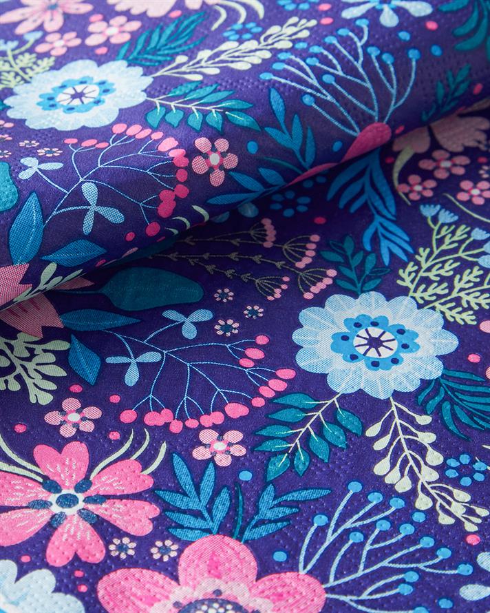 Flower Garden 20li Kağıt Peçete Pembe - Mavi