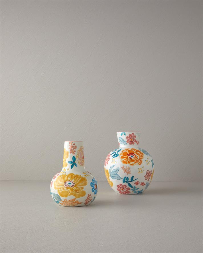 Flower Tulip Stoneware Vazo Multicolor