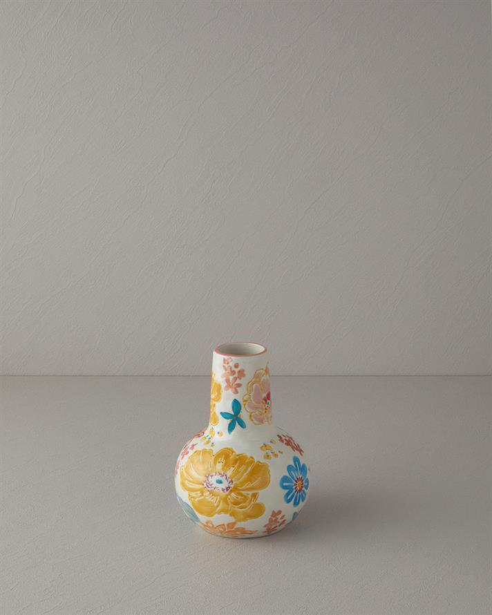 Flower Tulip Stoneware Vazo Multicolor