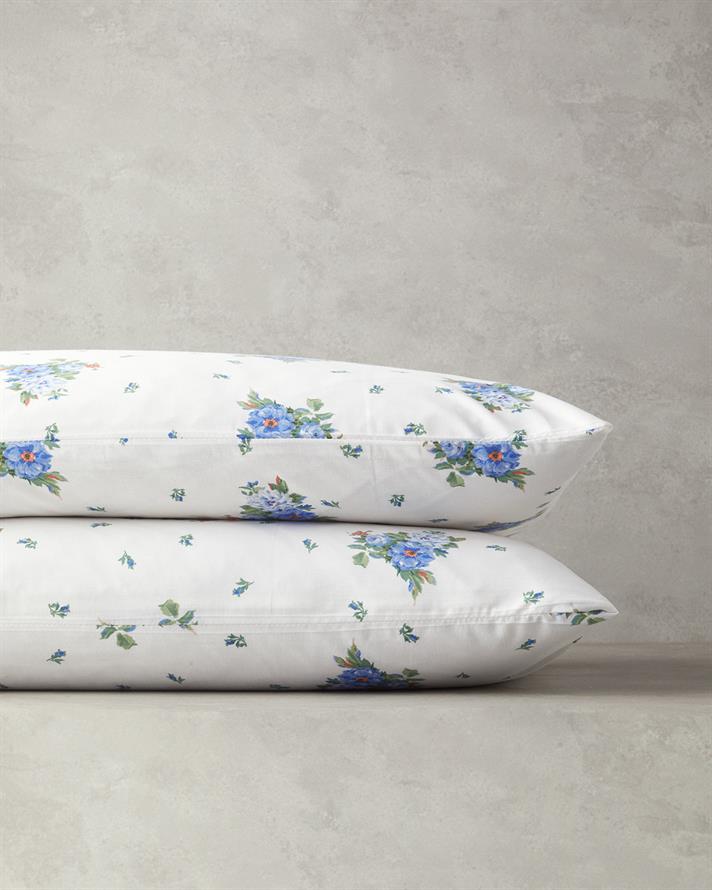 Fragrant Flowers 2Li Yastık Kılıfı Mavi