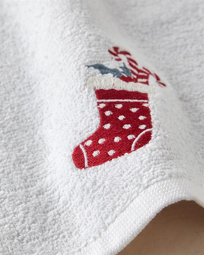 Gift Socks Pamuklu Nakışlı El Havlusu 30x50 cm Ekru